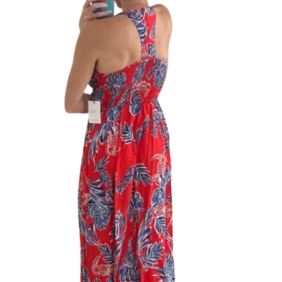 NWT Japna Red and Blue Maxi Dress with Elegant Design - Picture 2 of 9